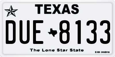 TX license plate DUE8133