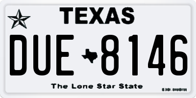 TX license plate DUE8146