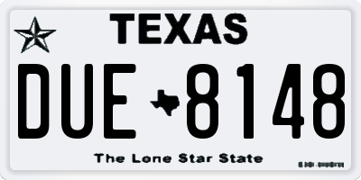 TX license plate DUE8148