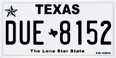 TX license plate DUE8152