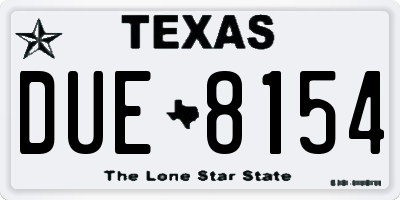 TX license plate DUE8154