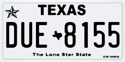 TX license plate DUE8155