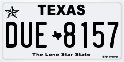 TX license plate DUE8157