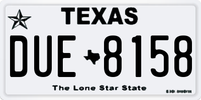 TX license plate DUE8158