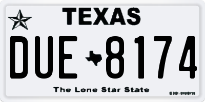TX license plate DUE8174