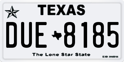 TX license plate DUE8185
