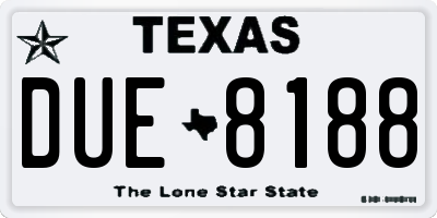 TX license plate DUE8188