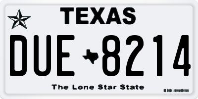 TX license plate DUE8214