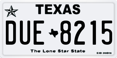 TX license plate DUE8215