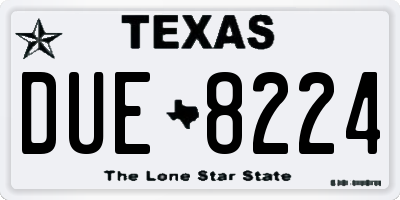 TX license plate DUE8224