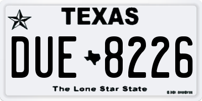 TX license plate DUE8226