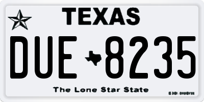 TX license plate DUE8235
