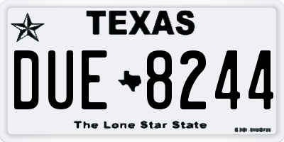 TX license plate DUE8244