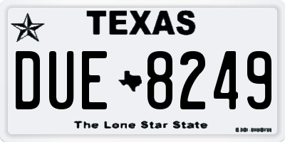 TX license plate DUE8249
