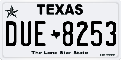 TX license plate DUE8253