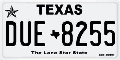 TX license plate DUE8255