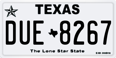 TX license plate DUE8267