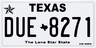 TX license plate DUE8271