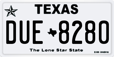 TX license plate DUE8280