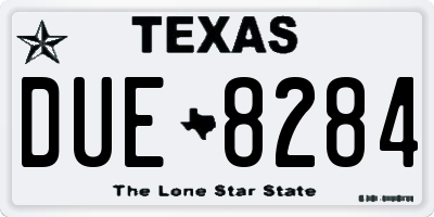 TX license plate DUE8284