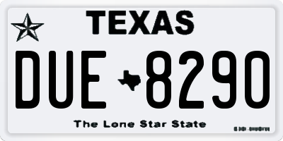 TX license plate DUE8290