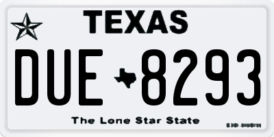 TX license plate DUE8293