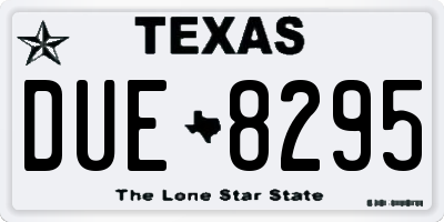 TX license plate DUE8295