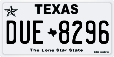 TX license plate DUE8296