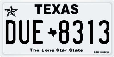 TX license plate DUE8313