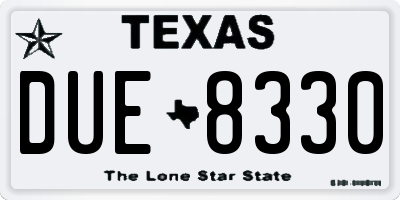 TX license plate DUE8330