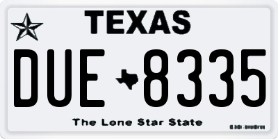 TX license plate DUE8335
