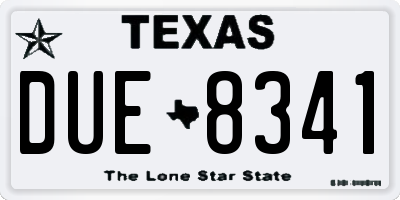 TX license plate DUE8341