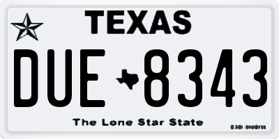 TX license plate DUE8343