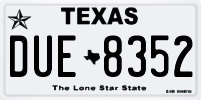 TX license plate DUE8352
