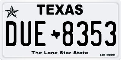 TX license plate DUE8353