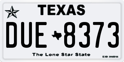 TX license plate DUE8373