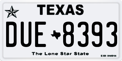 TX license plate DUE8393