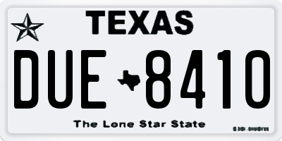TX license plate DUE8410