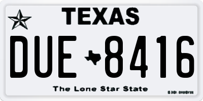 TX license plate DUE8416