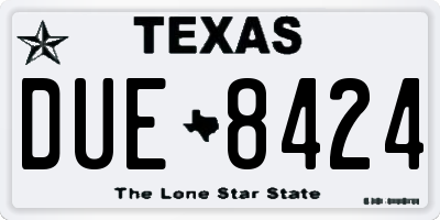 TX license plate DUE8424