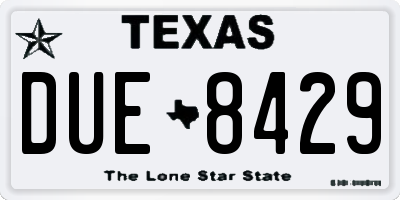 TX license plate DUE8429