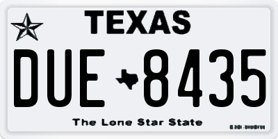 TX license plate DUE8435