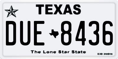 TX license plate DUE8436