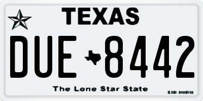 TX license plate DUE8442