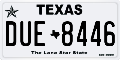 TX license plate DUE8446