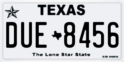 TX license plate DUE8456