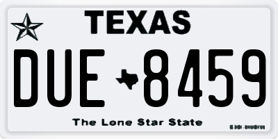 TX license plate DUE8459