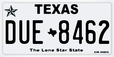 TX license plate DUE8462