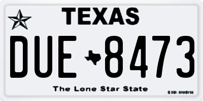 TX license plate DUE8473