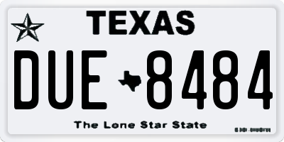 TX license plate DUE8484